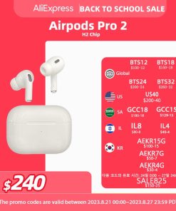 2022 Apple AirPods Pro 2nd Generation with MagSafe Wireless Charging Case Active Noise Cancelling Wireless Bluetooth Earphone